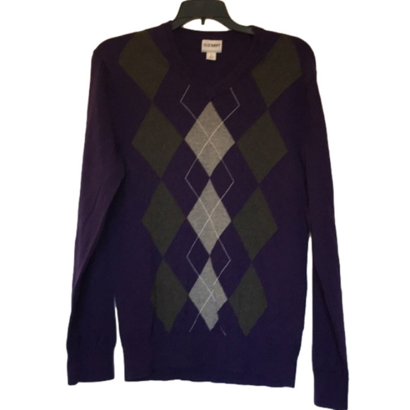 Old Navy Other - Old Navy Sweater Purple Argyle Men’s size small S